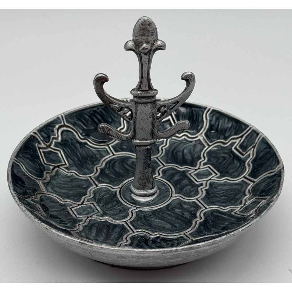 Cynthia Rowley New York Enamel on Pewter Ring Holder Jewelry Trinket‎ Dish